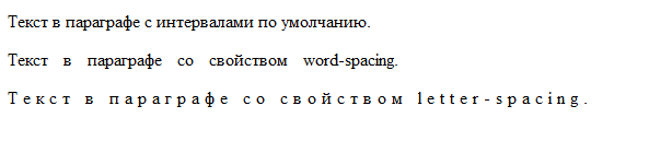 css регулировка расстояния между словами и буквами